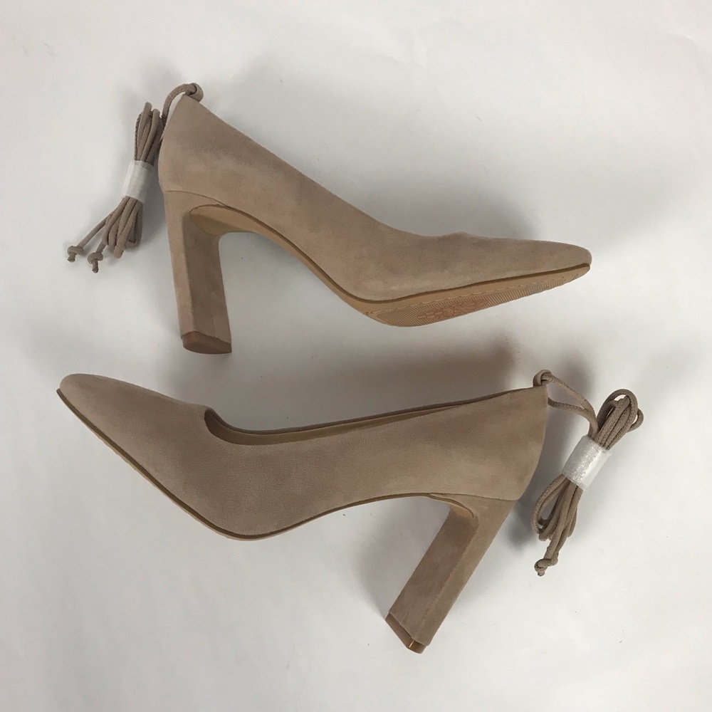 Vince Camuto Damell Suede Ankle Wrap Pump in Taupe - Picture 6 of 8
